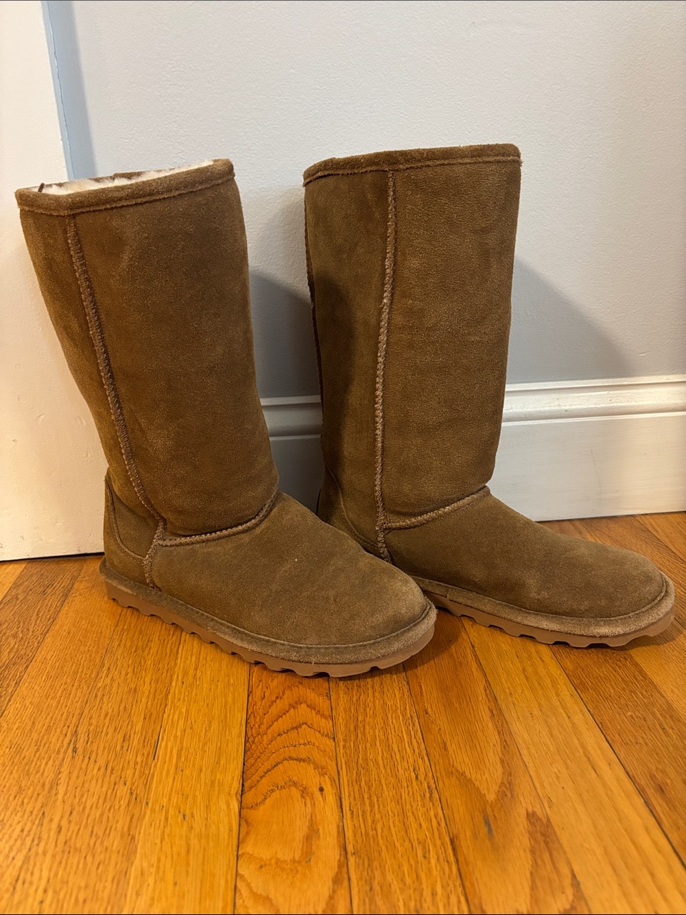 BearPaw Men's Tall Suede Winter Boots - Brown